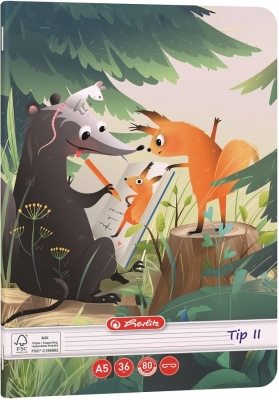 Caiet Herlitz A5, 36 file, Tip 2, motiv Fun time, diverse modele